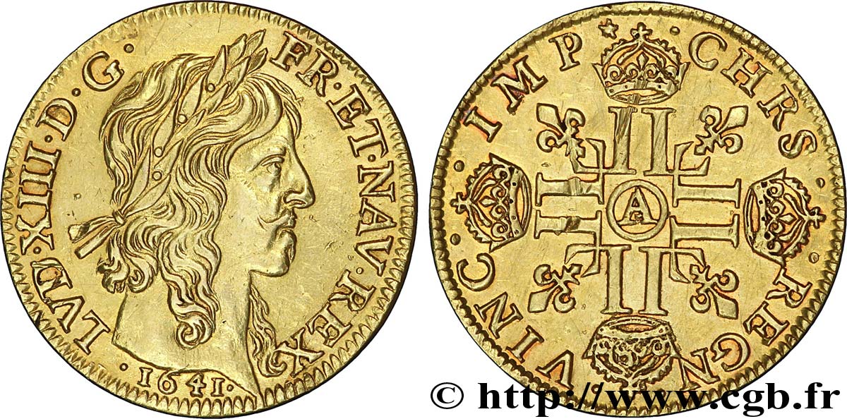 LOUIS XIII LE JUSTE Louis d or aux huit L (effigie de Jean Warin) 1641 Paris, Monnaie du Louvre SUP/TTB+