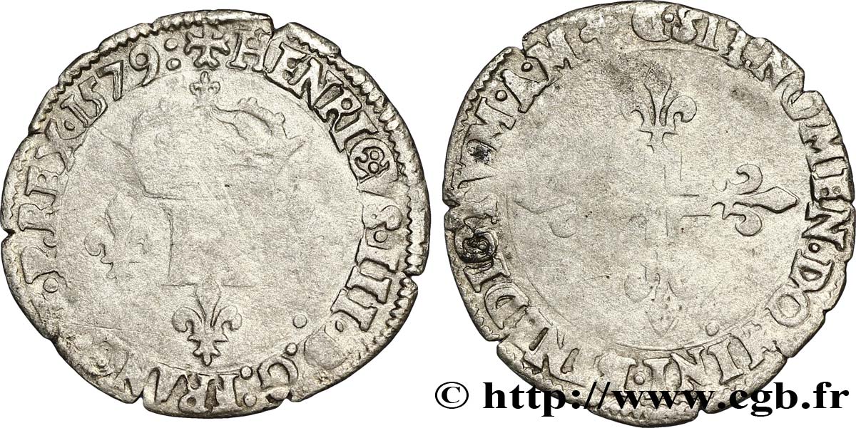 HENRY III Sol parisis 1579 Lyon BC+