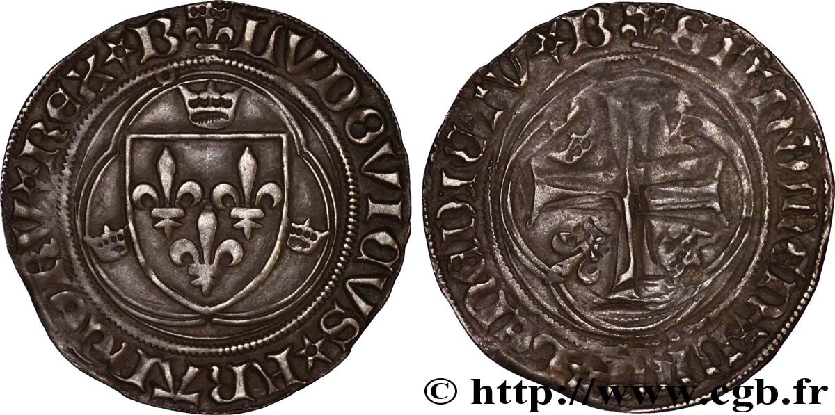 LOUIS XII LE PÈRE DU PEUPLE Douzain ou grand blanc à la couronne n.d. Bourges TTB+