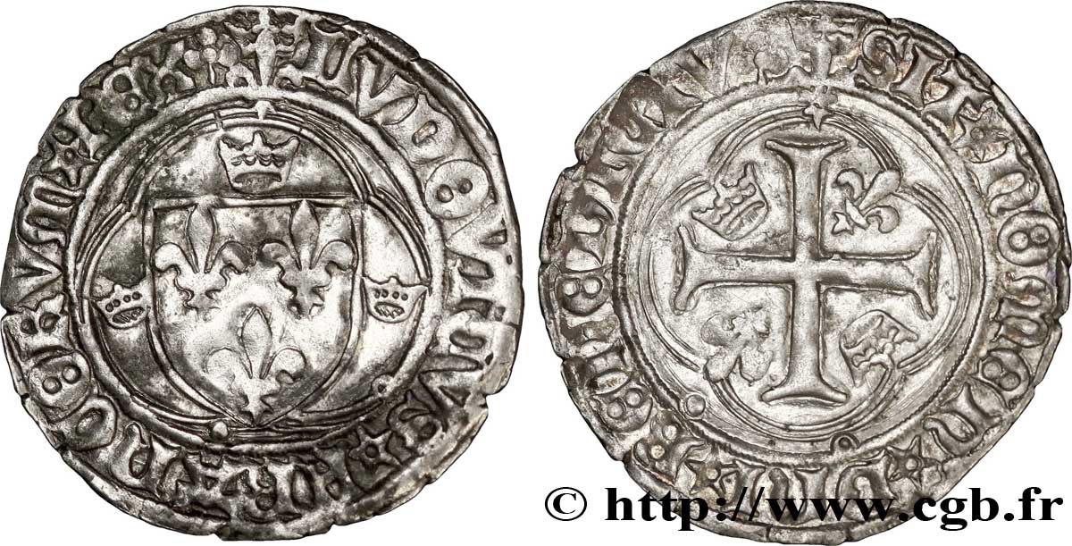 LOUIS XII, FATHER OF THE PEOPLE Douzain ou grand blanc à la couronne n.d. Lyon XF/AU