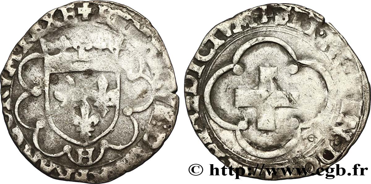 HENRI II Douzain à la croisette n.d. La Rochelle TB