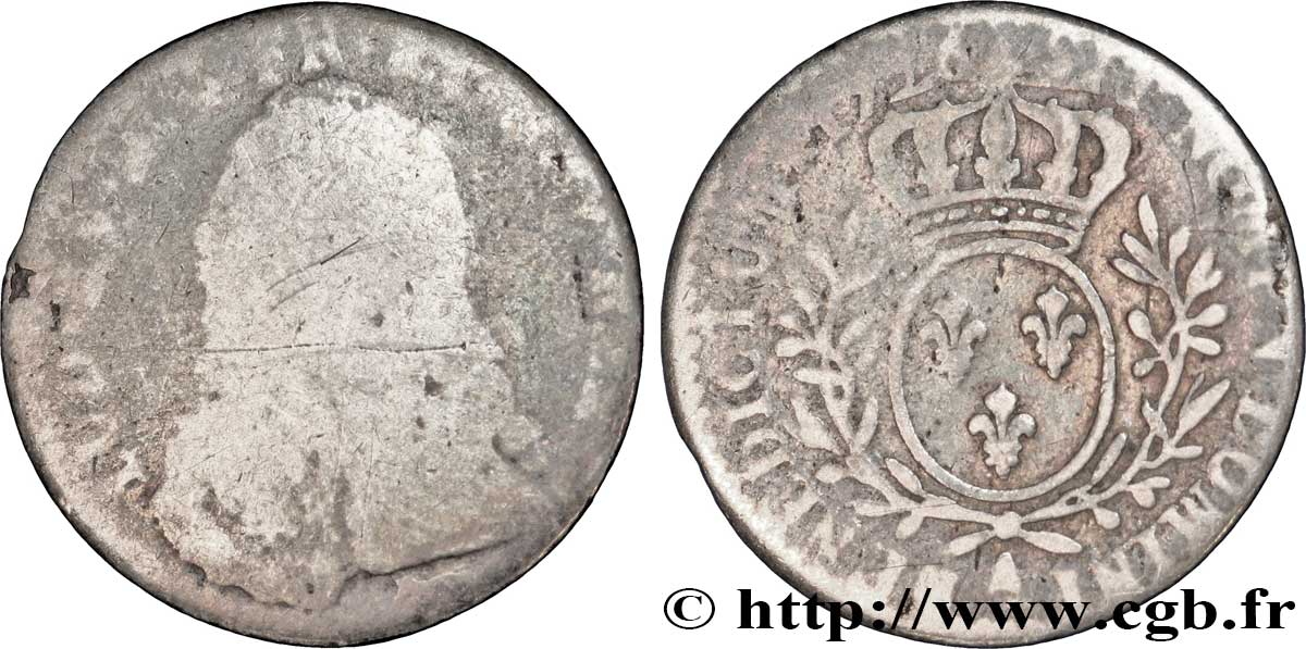 LOUIS XV DIT LE BIEN AIMÉ Demi-écu aux branches d&nbsp;olivier, buste habillé 1726 Paris AB