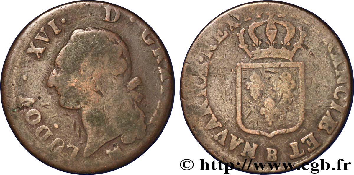 LOUIS XVI (MONARQUE CONSTITUTIONNEL)  Sol dit  à l écu  1791 Rouen AB