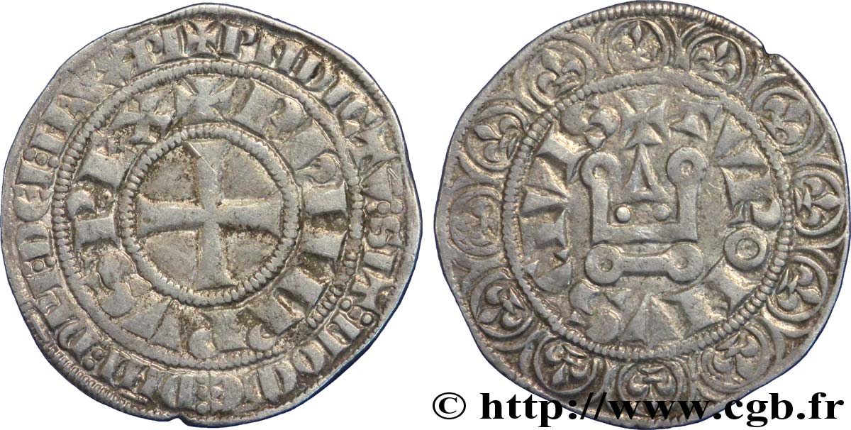 PHILIPPE IV LE BEL Gros tournois à l&nbsp;O rond n.d. s.l. TTB