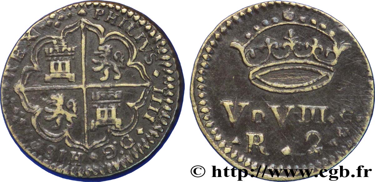 ESPAGNE (ROYAUME D&nbsp;) - POIDS MONÉTAIRE - PHILIPPE IV D&nbsp;ESPAGNE Poids monétaire pour la pièce de deux réaux n.d.  TTB