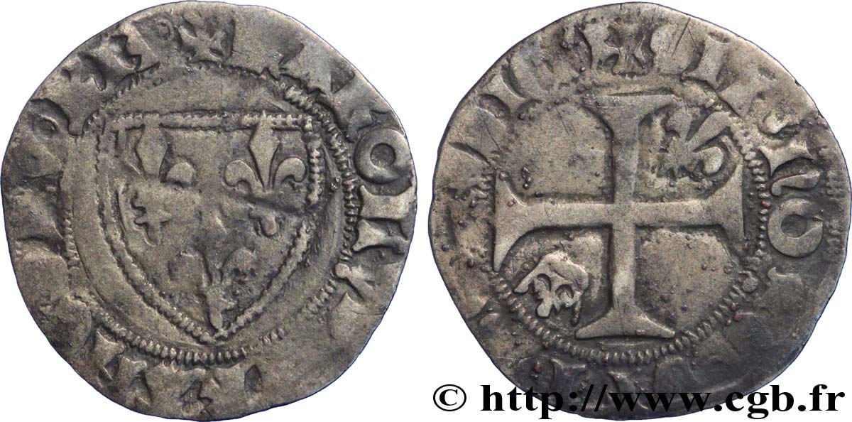 CHARLES VI LE FOU OU LE BIEN AIMÉ Demi-guénar n.d. Tours TB+