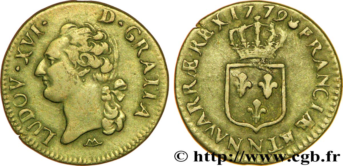 LOUIS XVI Demi-sol dit  à l écu  1779 Montpellier TTB