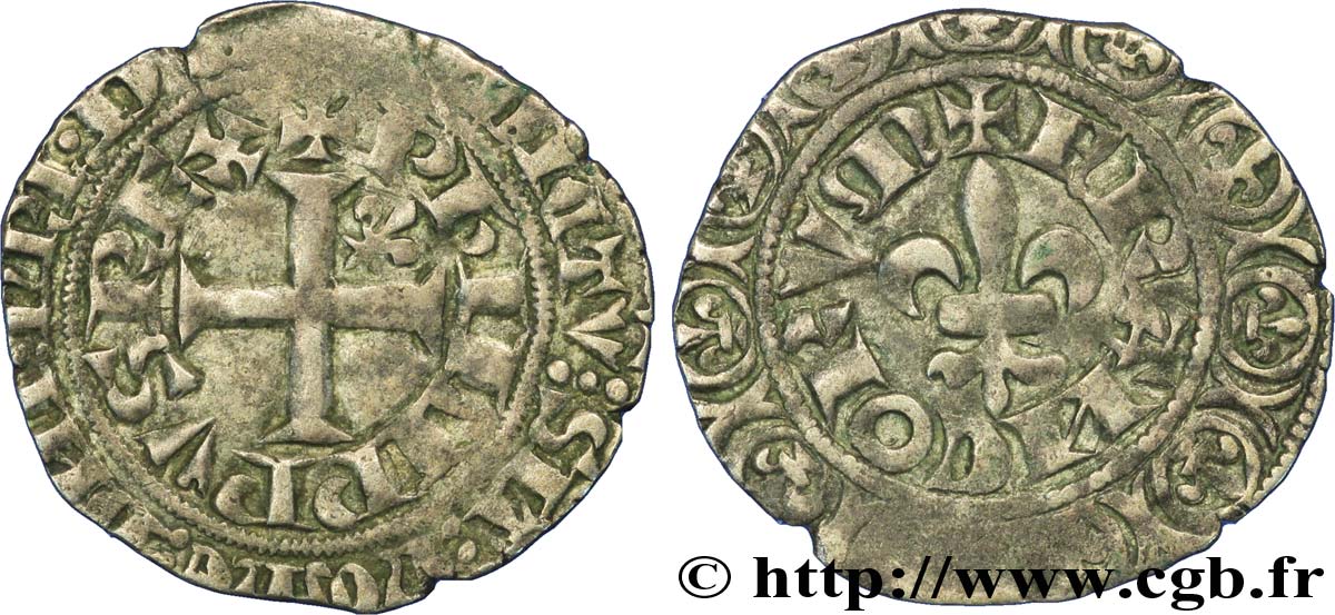 PHILIPPE VI DE VALOIS Gros à la fleur de lis n.d. s.l. TTB