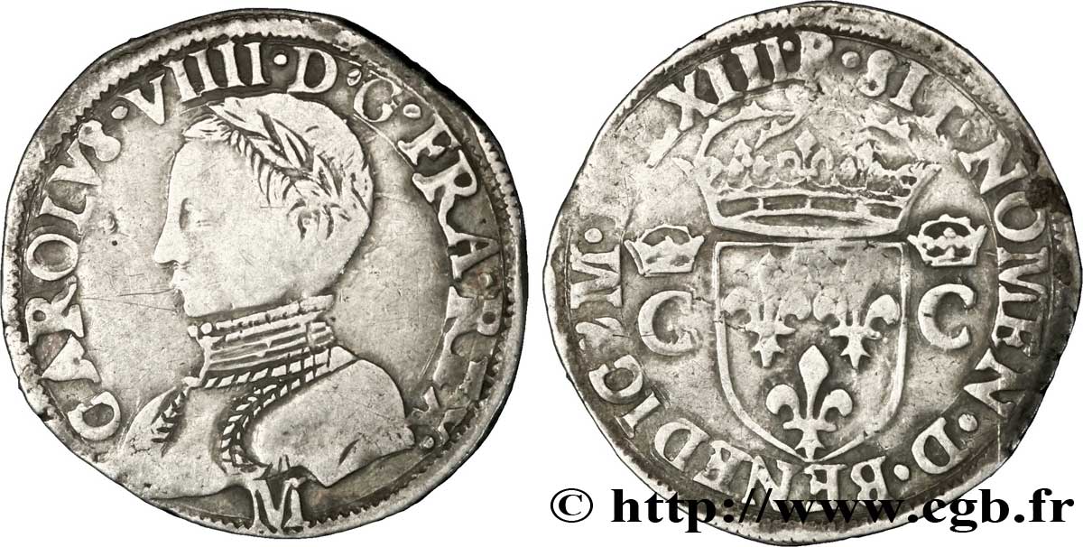 CHARLES IX Demi-teston, 2e type 1563 Toulouse TB+