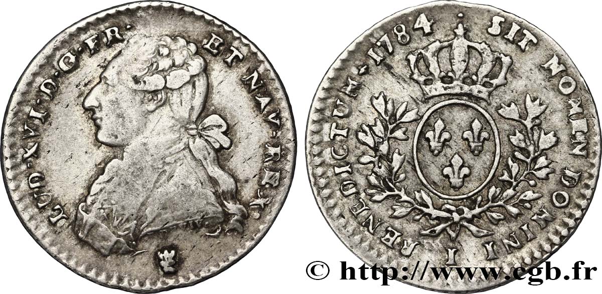 LOUIS XVI Cinquième d&nbsp;écu aux branches d&nbsp;olivier 1784 Limoges TB+