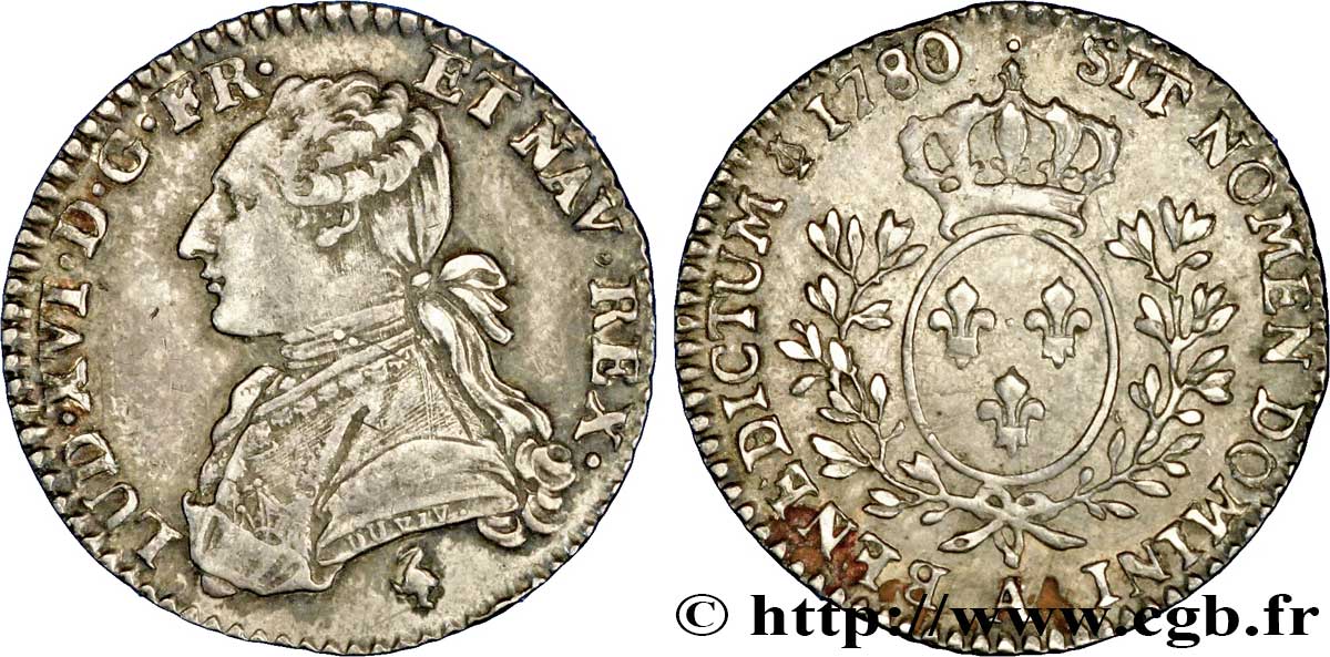 LOUIS XVI Dixième d&nbsp;écu aux branches d&nbsp;olivier 1780 Paris TTB+