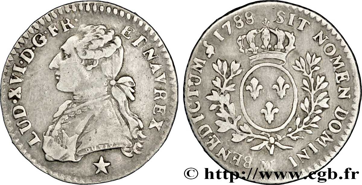 LOUIS XVI Dixième d&nbsp;écu aux branches d&nbsp;olivier 1788 Marseille TB+