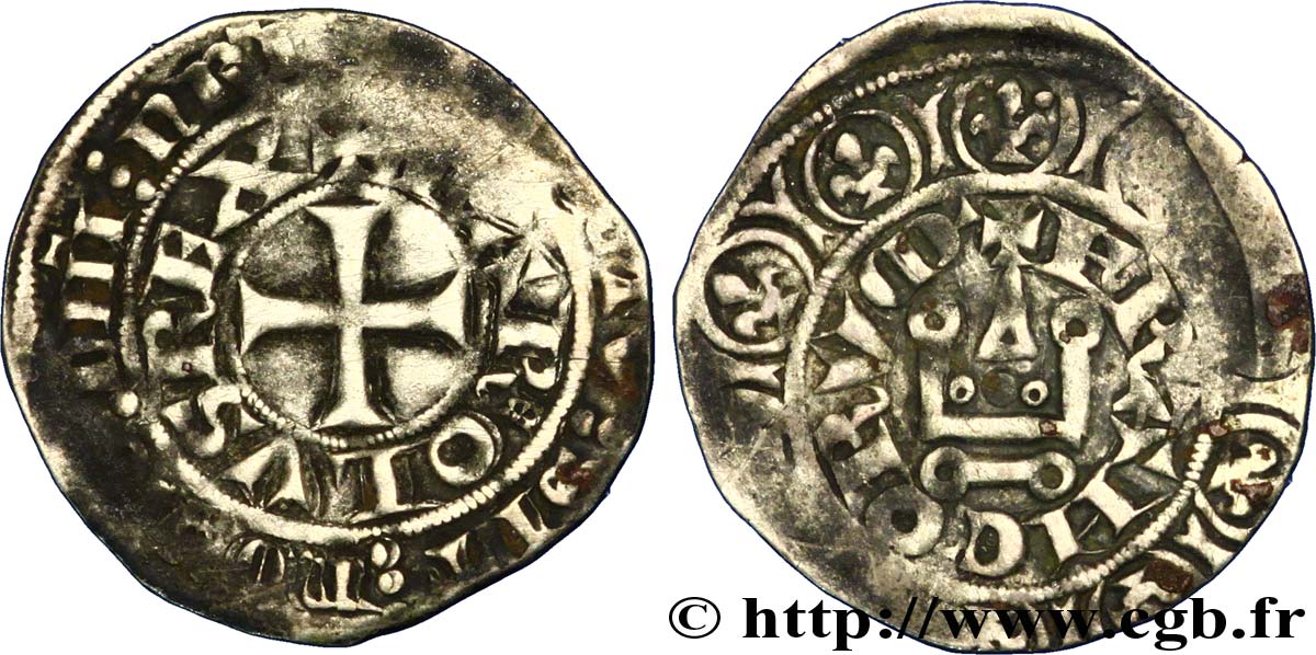 CHARLES IV LE BEL Maille blanche n.d.  TB