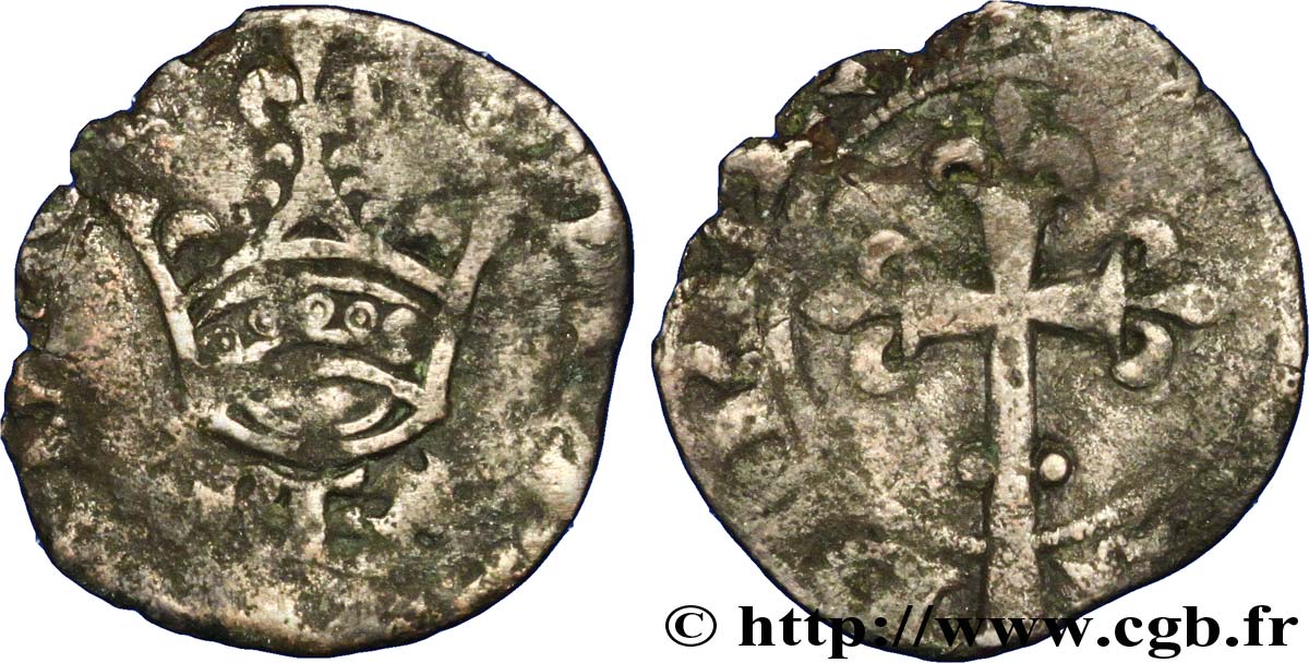 JEAN II LE BON Double tournois, 11ème type n.d. s.l. B+
