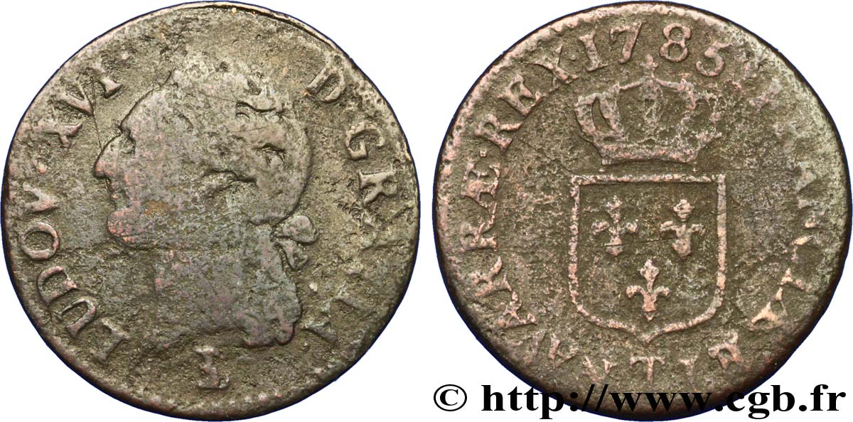LOUIS XVI Demi-sol dit &nbsp;à l&nbsp;écu&nbsp; 1785 Nantes B