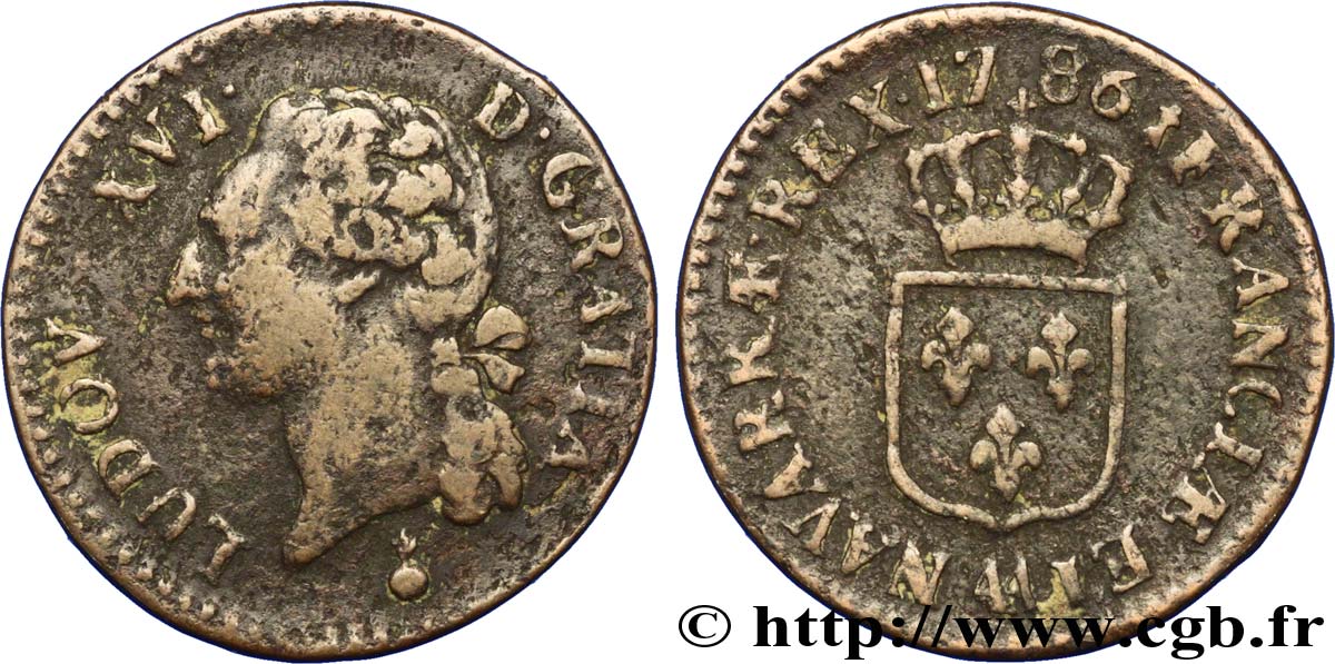 LOUIS XVI Demi-sol dit &nbsp;à l&nbsp;écu&nbsp; 1786 Metz TB+