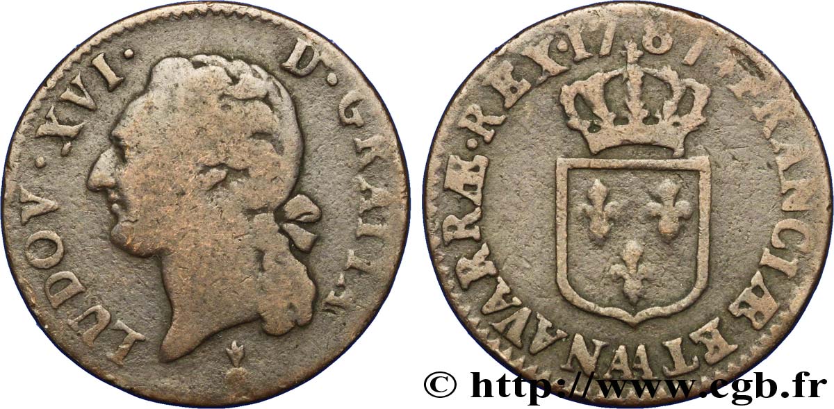 LOUIS XVI Demi-sol dit &nbsp;à l&nbsp;écu&nbsp; 1787 Metz TB+