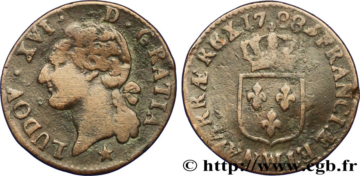 LOUIS XVI Demi-sol dit &nbsp;à l&nbsp;écu&nbsp; 1788 Marseille TB+