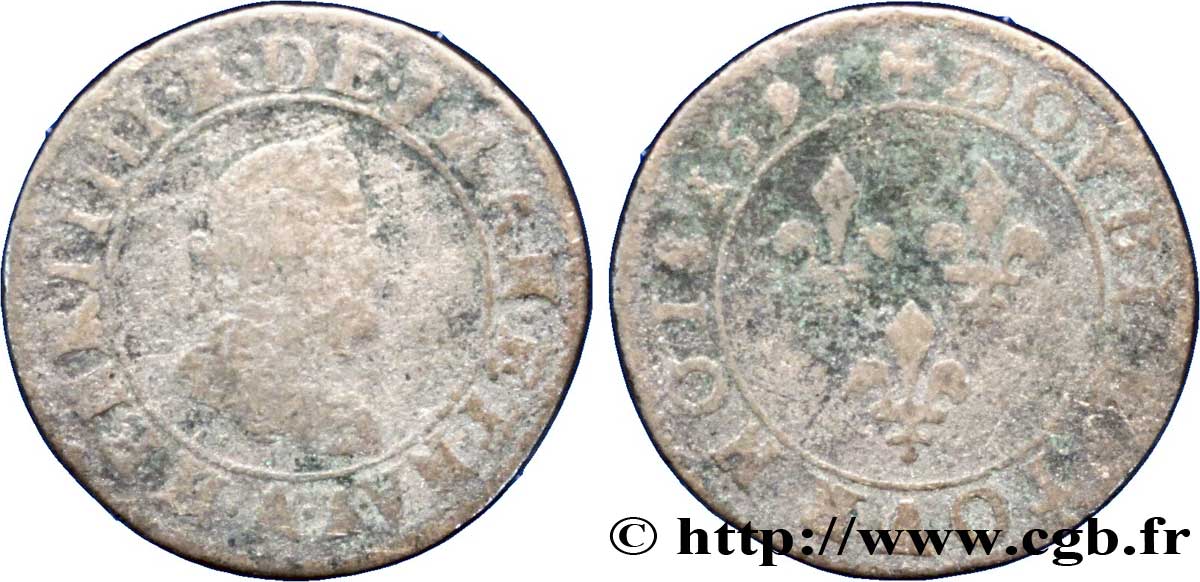 HENRI IV LE GRAND Double tournois 1598 Paris, Moulin des Étuves B
