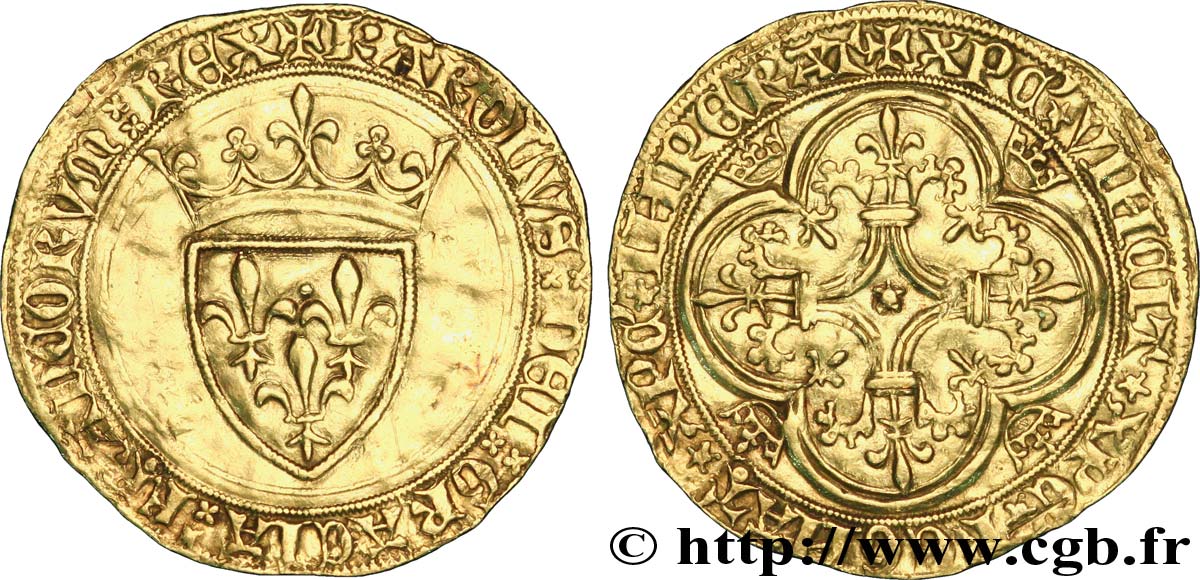 CHARLES VI LE FOU OU LE BIEN AIMÉ Écu d&nbsp;or à la couronne n.d. Paris TTB+