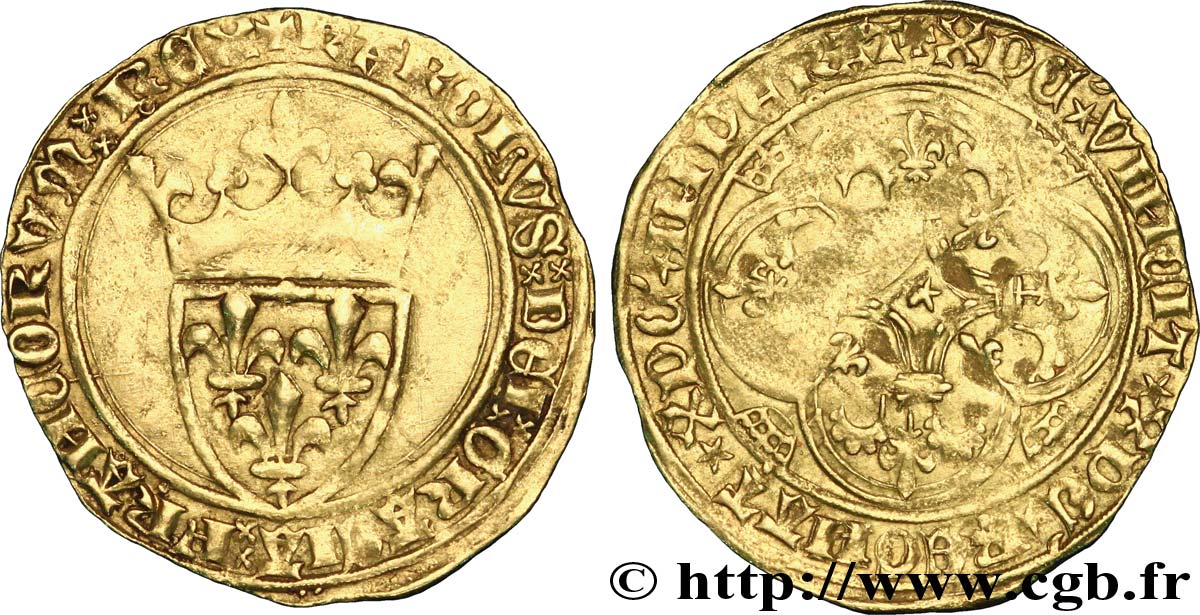 CHARLES VI LE FOU OU LE BIEN AIMÉ Écu d&nbsp;or à la couronne 26/02/1420 Paris TB+