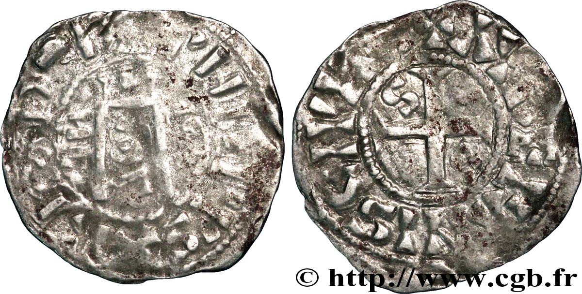 FILIPPO I Denier, 4e type n.d. Orléans MB