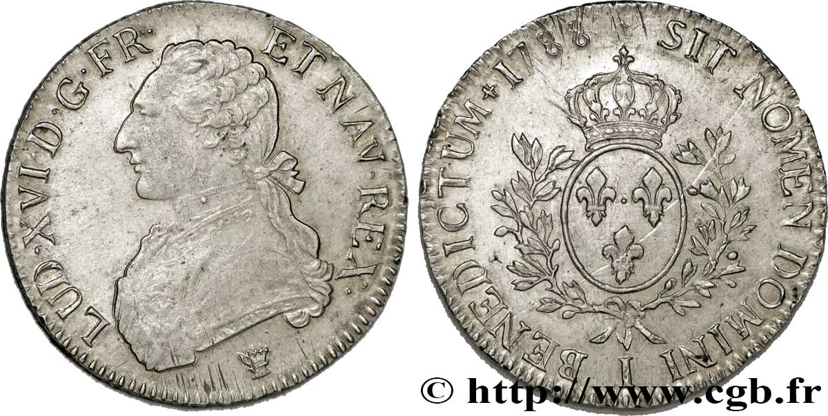 LOUIS XVI Écu aux branches d&nbsp;olivier 1788 Limoges TTB+