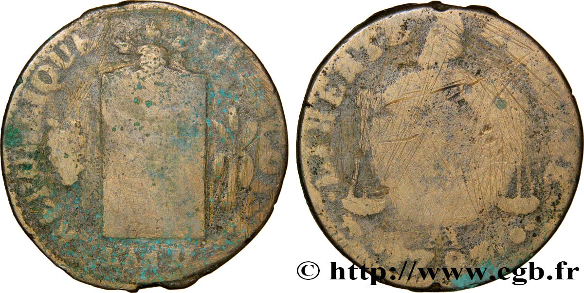 LA CONVENTION 2 sols dit &nbsp;à la table de loi&nbsp; 1793 Metz AB