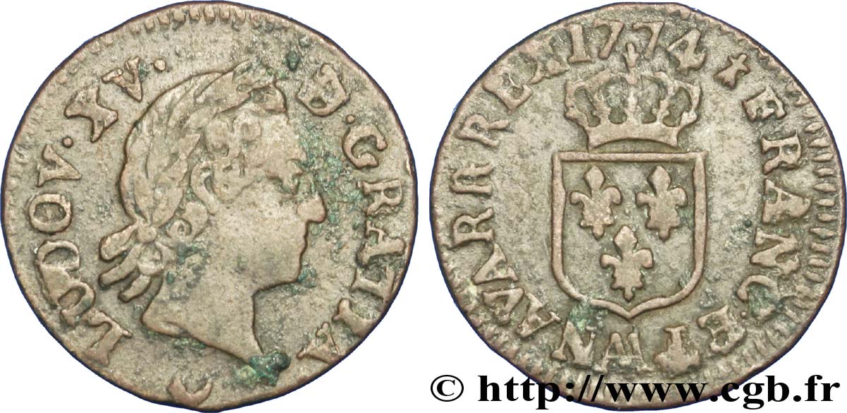 LOUIS XV DIT LE BIEN AIMÉ Sol dit “à la vieille tête” 1774 Metz AB