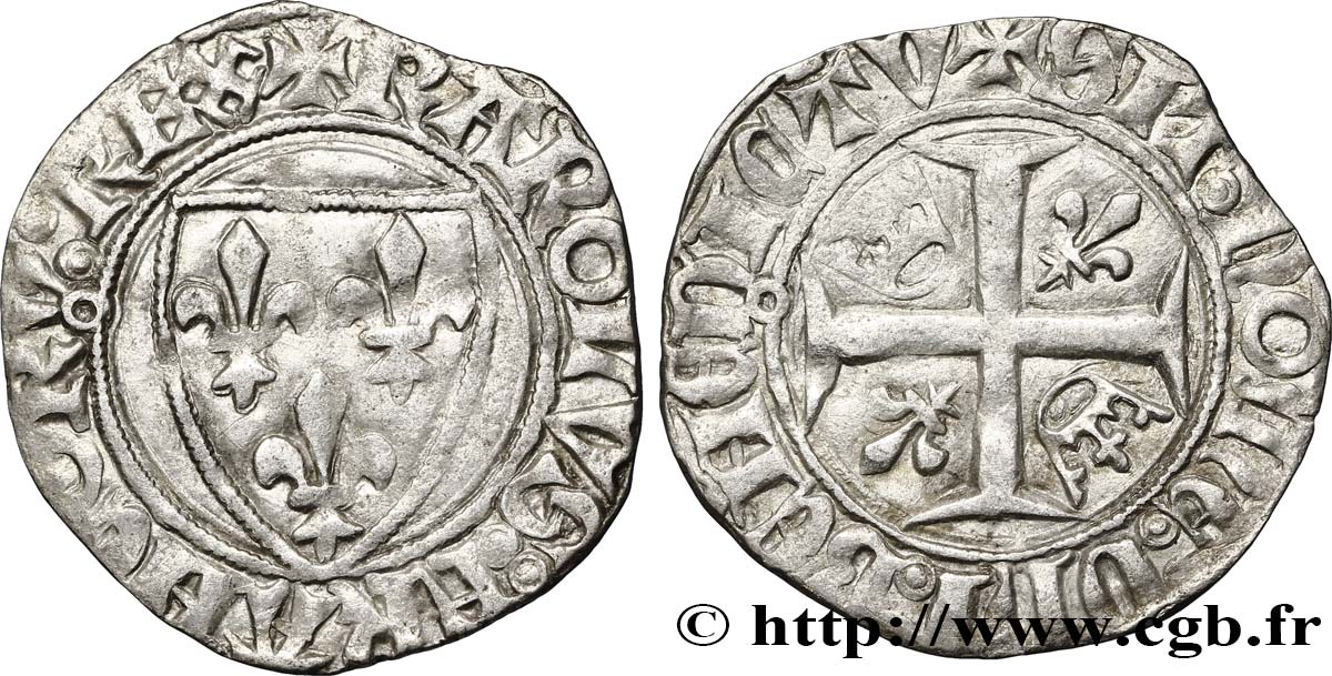 CHARLES VI LE FOU OU LE BIEN AIMÉ Blanc dit  guénar  n.d. Rouen TTB