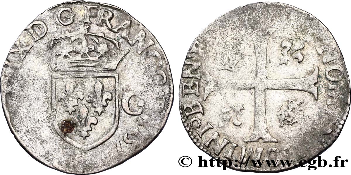 CHARLES IX Douzain aux deux C, 1er type 1573 Paris TB+