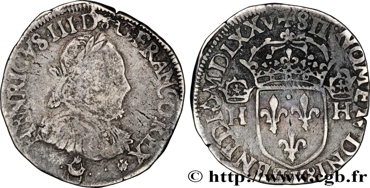 HENRI III Teston, 1er type sans le titre de roi de Pologne 1575 Bordeaux TB+