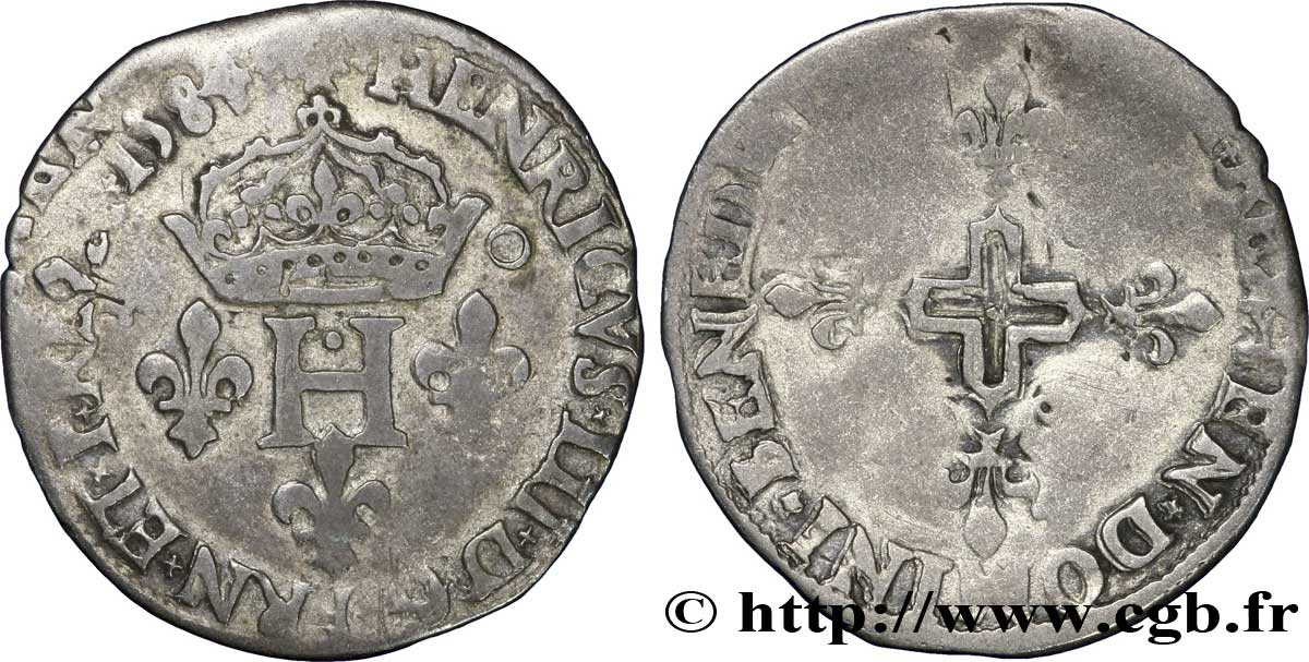 HENRI III Double sol parisis, 2e type 1584 Montpellier TTB