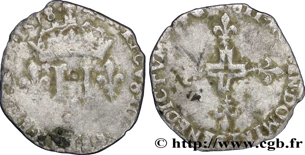 HENRI III Sol parisis 1578 Dijon TB