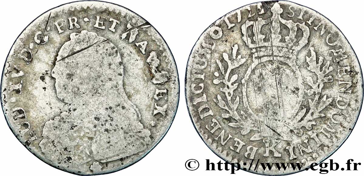 LOUIS XV DIT LE BIEN AIMÉ Dixième d&nbsp;écu dit “aux branches d&nbsp;olivier” n.d. Bordeaux B