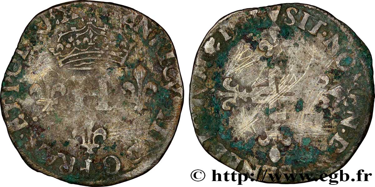 HENRI III Sol parisis 1583 Paris TB