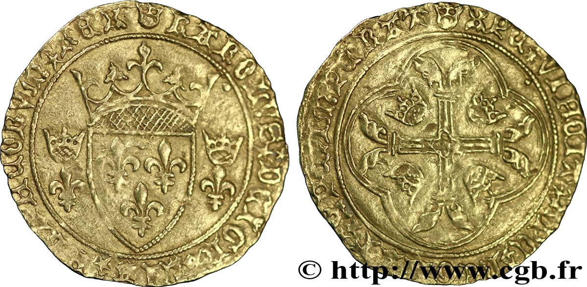 CHARLES VII LE VICTORIEUX Écu d or à la couronne ou écu neuf n.d. Montpellier TTB