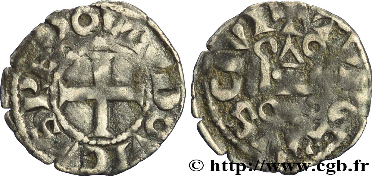 LOUIS VIII LE LION ET PREMIÈRE PARTIE DU RÈGNE DE LOUIS IX Denier tournois n.d. s.l. TB