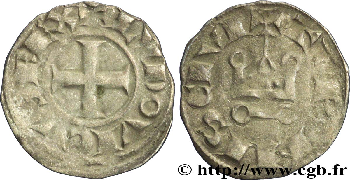 LOUIS VIII LE LION ET PREMIÈRE PARTIE DU RÈGNE DE LOUIS IX Denier tournois n.d. s.l. TB