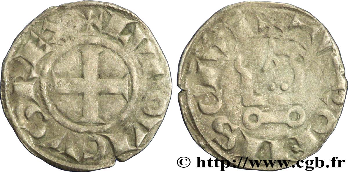 LOUIS VIII LE LION ET PREMIÈRE PARTIE DU RÈGNE DE LOUIS IX Denier tournois n.d. s.l. TB