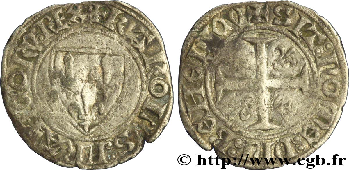 CHARLES VI  THE MAD  OR  THE WELL-BELOVED  Blanc dit  guénar  n.d. Rouen BC