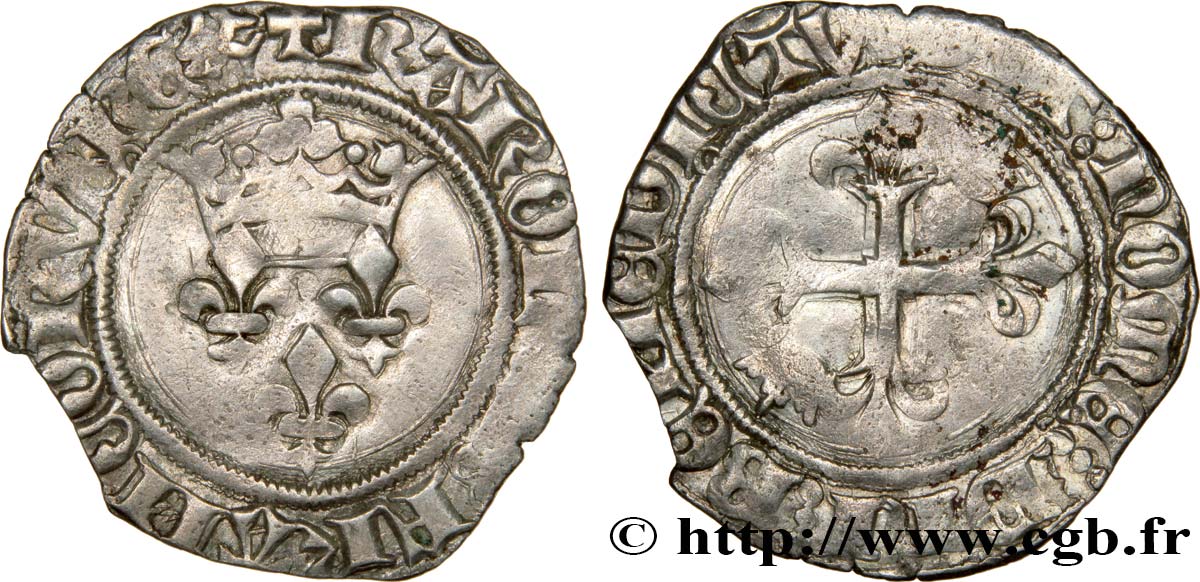 CHARLES VI LE FOU OU LE BIEN AIMÉ Gros dit  florette  n.d. Tournai TB/TTB