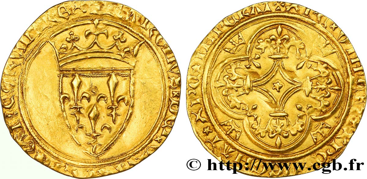 CHARLES VI LE FOU OU LE BIEN AIMÉ Écu d or à la couronne n.d. s.l. TTB