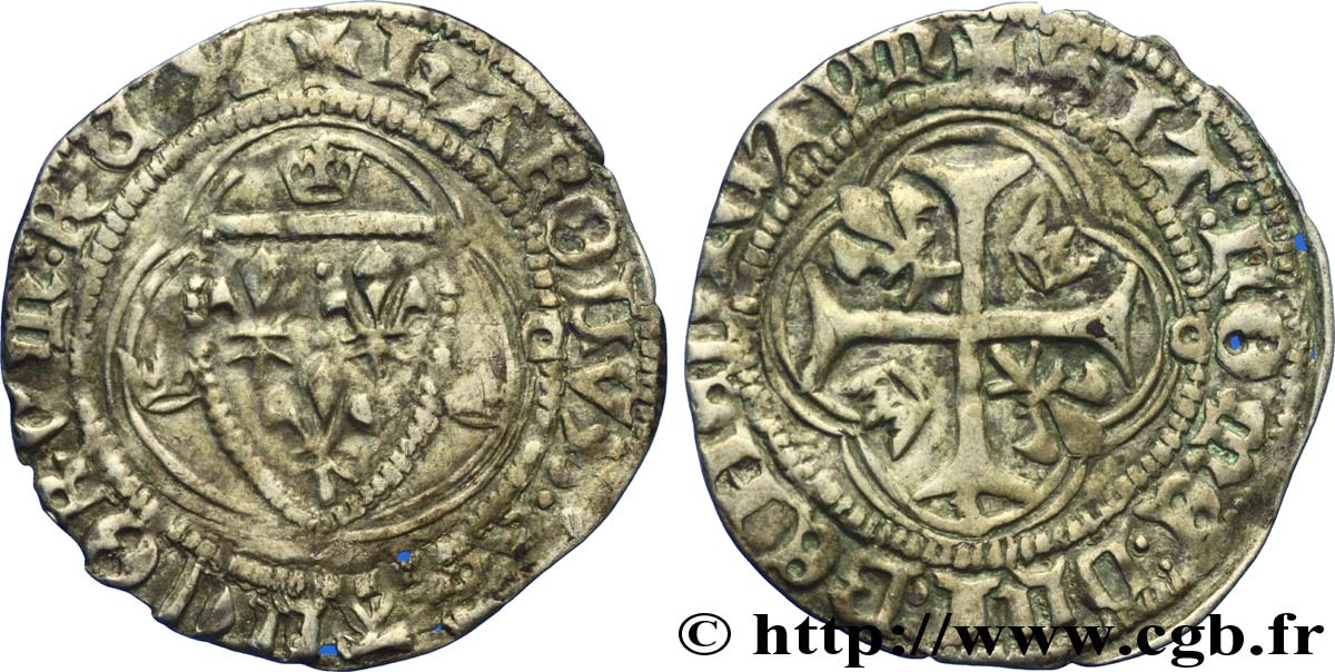 CHARLES VIII Blanc à la couronne n.d. Toulouse TTB+