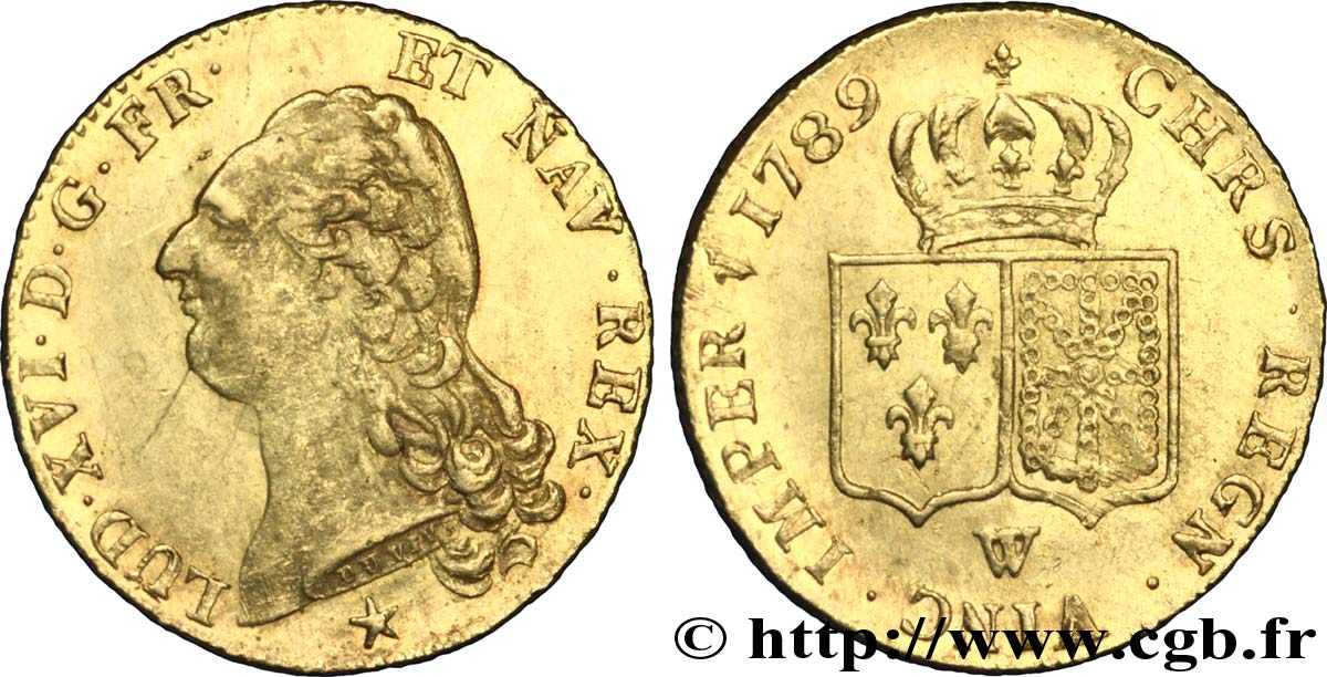 LOUIS XVI Double louis d’or aux écus accolés 1789 Lille TTB+/SUP