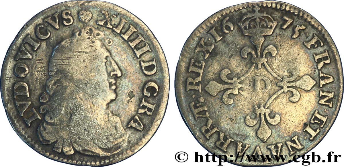 LOUIS XIV LE GRAND OU LE ROI SOLEIL Quatre sols à la croix formée de ...