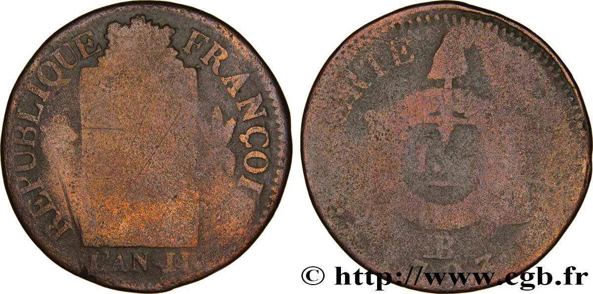 NATIONALKONVENT 1 sol dit  à la table de loi  1793 Strasbourg GE