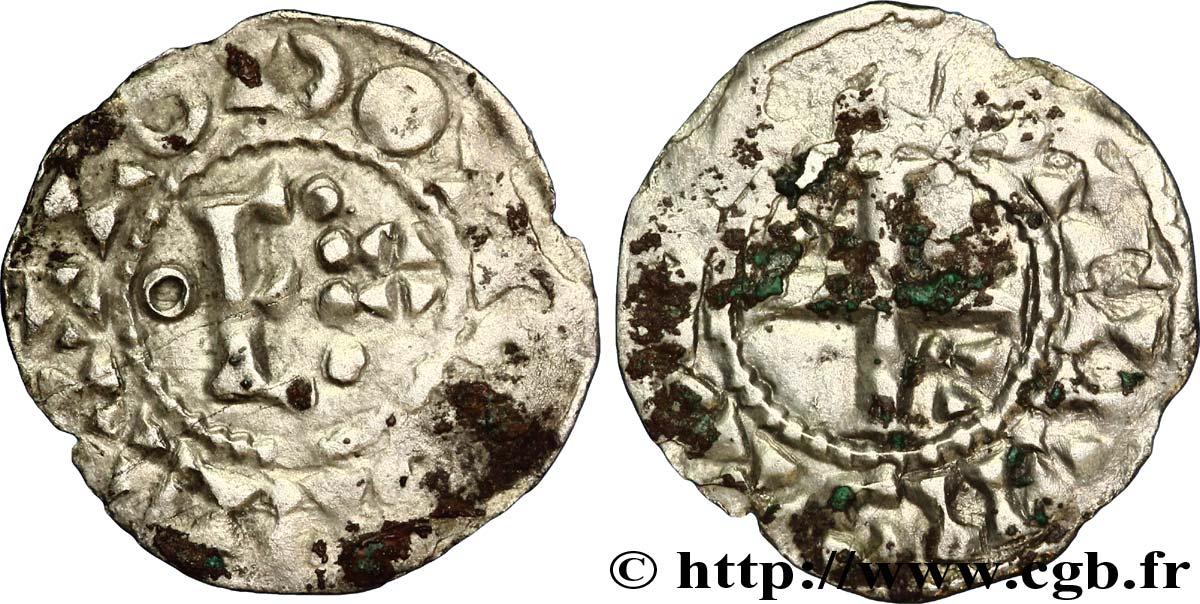 LOUIS VI LE GROS Denier, 3e type n.d. Étampes TB