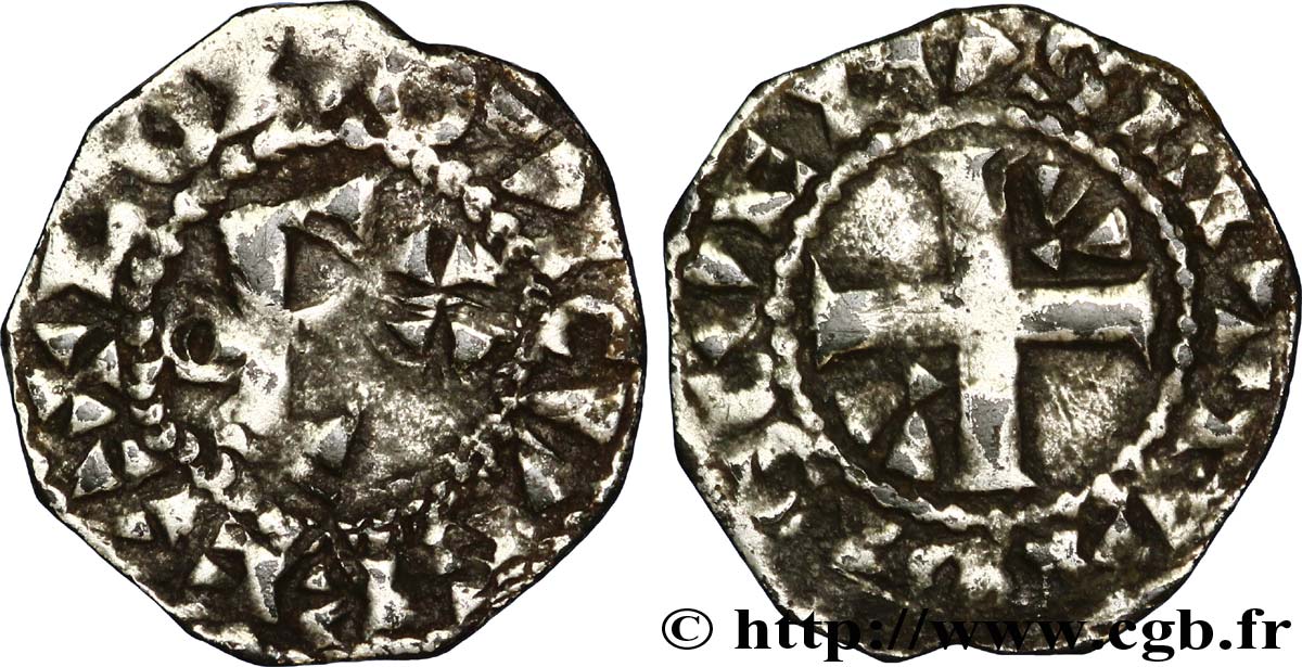 LOUIS VI LE GROS Denier, 6e type n.d. Étampes TB