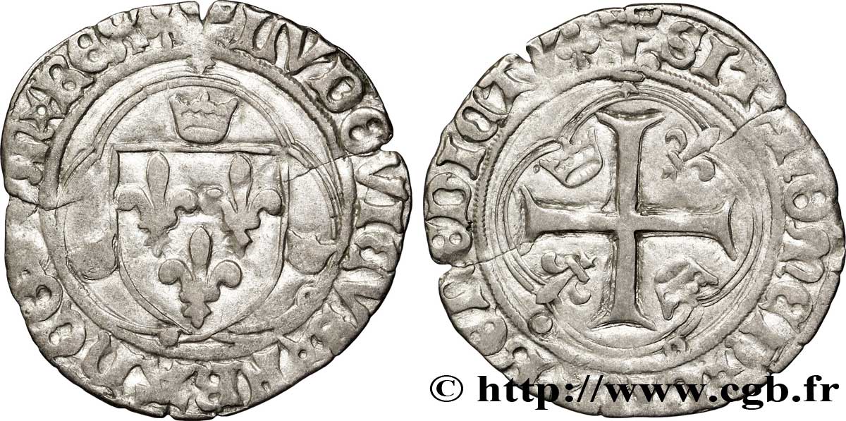 LOUIS XII LE PÈRE DU PEUPLE Douzain ou grand blanc à la couronne n.d. Lyon TB